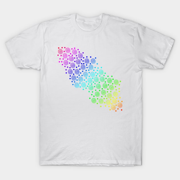 Rainbow Circles in Circles Abstract T-Shirt by Whoopsidoodle